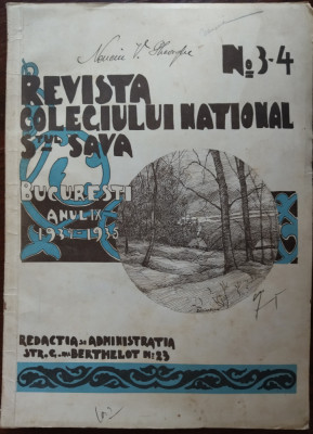 REVISTA COLEGIULUI NATIONAL SFANTUL SAVA/FEB-MAR1935/CU 2 DESENE DE HORIA DAMIAN foto