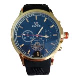 Cumpara ieftin Ceas casual barbatesc, cadran cu reflexe negru-albastru, curea din silicon, display analog, mecanism quartz, Oem