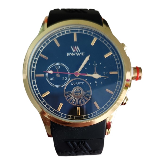 Ceas casual barbatesc, cadran cu reflexe negru-albastru, curea din silicon, display analog, mecanism quartz
