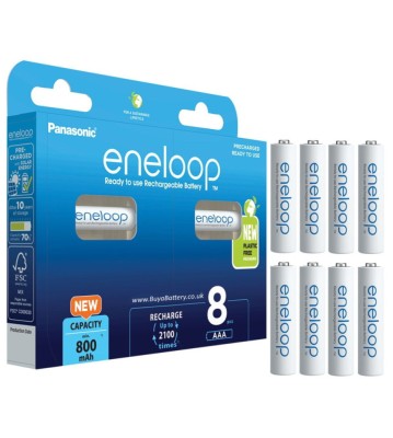 Acumulatori Panasonic Eneloop 2100 cicluri, 800mAh, R3 AAA, Blister 8, BK-4MCDE/4BE foto