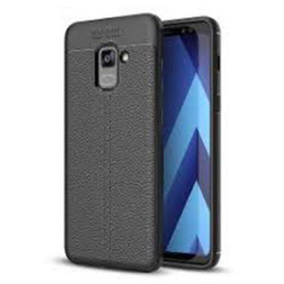 Husa telefon Silicon Samsung Galaxy A8+ 2018 a730 black LitChi foto
