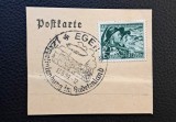 Germania / Sudetenland (1938&ndash;1939) - decupaj 6+4 Pf "Sudetengau 1938" Ștampilă Specială Zeppelin " 13.08.1939" (USED) BN1