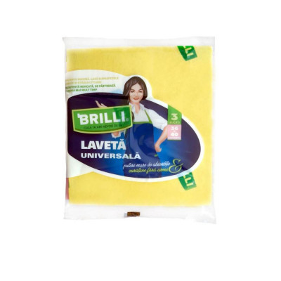 Set 3 Lavete Universale din Microfibra Brilli, 36x40 cm, Diverse Culori, Lavete Microfibra, Lavete Absorbante, Laveta Absorbanta, Laveta Bucatarie, La foto