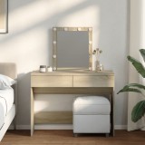 VidaXL Masă de toaletă cu LED, stejar sonoma, 100x40x130 cm