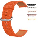 Curea piele, compatibila Apple Watch 9|8|7|6|5|4|3|2|1 Series, 49mm|45mm|44mm|42mm,Size S, Portocaliu
