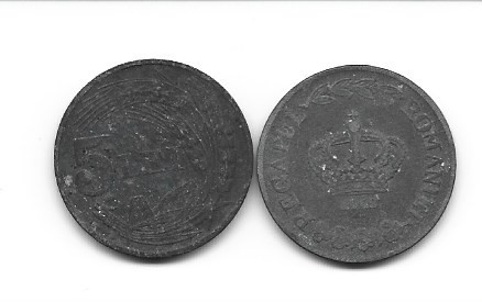 Romania 5 lei 1942, zinc