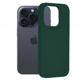 Cumpara ieftin Husa iPhone 15 Pro Silicon Verde Slim Mat cu Microfibra SoftEdge