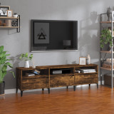 Comoda TV, stejar fumuriu, 150x30x44,5 cm, lemn prelucrat GartenMobel Dekor, vidaXL