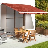 VidaXL P&acirc;nză de rezervă copertină, portocaliu și maro, 4,5x3,5 m
