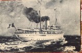 LIGA NAVALA ROMANA/VAPOR de pasageri al S.M.R.(1904)/ACUARELA de STIUBEI D.