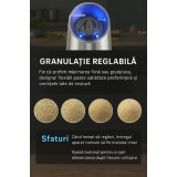 Rasnita electrica sare si piper, Brivoo&reg;, reglare grosime macinare, LED, reincarcabila USB, baza magnetica, Argintiu