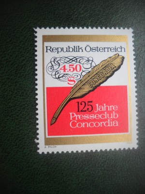 HOPCT TIMBRE MNH 733 CLUBUL JURNALISTILOR CONCORDIA 1984 -1 VAL AUSTRIA foto