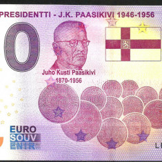 !!! 0 EURO SOUVENIR - FINLANDA , PRESEDINTELE J.K. PAASIKIVI - 2021.7 - UNC