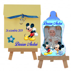 Marturii botez magnet biberon Mickey Mouse Handmade by Diana Puiu MBBM 3 foto