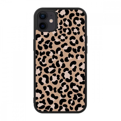 Husa iPhone 12 - Skino Leopard Animal Print, Negru - Maro foto
