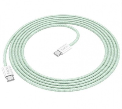 Hoco (X104) Cablu Date si Incarcare, USB-C, PD60W, QC3.0, Brodat, 2m, Verde foto