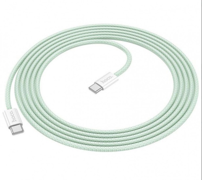 Hoco (X104) Cablu Date si Incarcare, USB-C, PD60W, QC3.0, Brodat, 2m, Verde