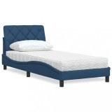 Cumpara ieftin Pat cu saltea, albastru, 80x200 cm, textil