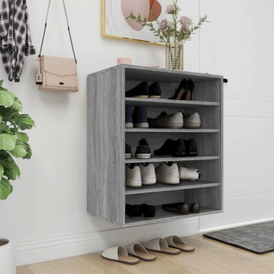 Gossi pantofar, gri sonoma, 60x35x70 cm, lemn compozit foto
