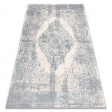 Covor CORE W7161 Rosette Vintage - structural, două niveluri de l&acirc;nă, albastru deschis / cremă / gri, 180x270 cm, Dreptunghi, Lana