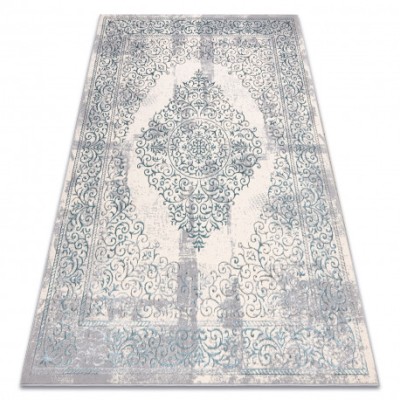 Covor CORE W7161 Rosette Vintage - structural, două niveluri de l&amp;acirc;nă, albastru deschis / cremă / gri, 160x220 cm foto