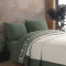 Cuvertura de pat Valentini Bianco confectionata din bumbac 100%, 240x240cm, Rustic Collection, Model YT002 Green