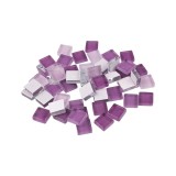 Set 35 pietre decorative de mozaic din sticla Crisalida, 10 x 10 mm, Violet