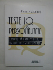 TESTE IQ SI DE PERSONALITATE - PHILIP CARTER foto