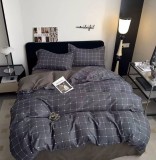 Cumpara ieftin Lenjerie Pat Bumbac Gri 4 Piese, Fara Elastic, Husa pilota 200x155cm, Cearceaf 200x175cm, Fata perna 55x75cm