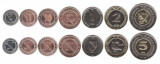 BOSNIA HERTEGOVINA █ SET COMPLET DE MONEDE █ 5+10+20+50 Feninga +1+2+5 KM █ 2009-2021 █ UNC