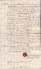 A3084N Contract de &icirc;mprumut cu zălogire de păm&acirc;nturi, 1832, comitatul Solnocul Interior, Transilvania, sigiliu &icirc;n ceară roșie, limba maghiară