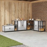 vidaXL Depozitare pentru bucătărie Argintiu 60 x 50 x 92 cm Oțel 874979