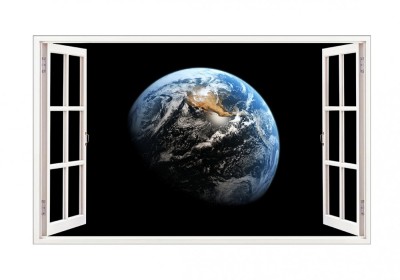 Sticker decorativ, fereastra 3D, Planeta, 85 cm, 1036STK foto
