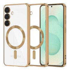 Husa MagSafe pentru Samsung Galaxy S25S936, Techsuit, Luxury Crystal, Aurie