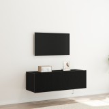 VidaXL Dulap de perete cu LED-uri, stejar negru, 100x35x31 cm
