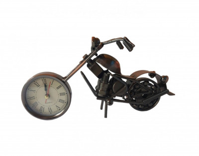 Ceas decorativ in forma de motocicleta, Maro, 19 cm, 356-12D foto