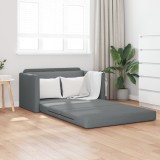VidaXL Canapea pat 2 &icirc;n 1 gri &icirc;nchis 124x71x78 cm material textil