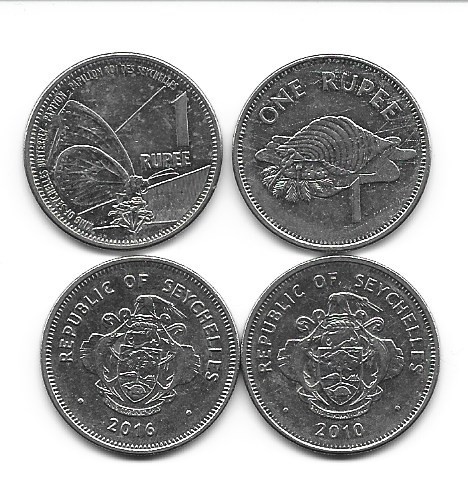 Seychelles 2 x 1 Rupee, emisiuni diferite