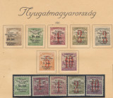 Ungaria de Vest - 1921 emisiunea a VI-a si varietati - 12 timbre MLH sau MNH, Istorie, Nestampilat