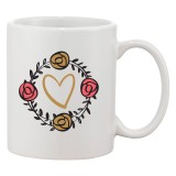 Cana alba personalizata &#039;Love Roses Wreath&#039;, INOVATIX&reg;. 330ml