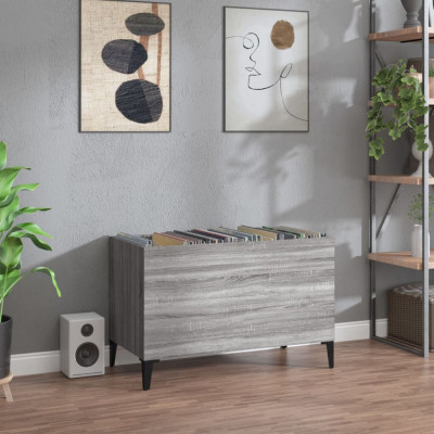 vidaXL Dulap pentru discuri gri sonoma 74,5x38x48 cm lemn prelucrat 831971 foto