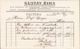 HST A1897 Factură antet firma instalații Gustav Riha Sibiu 1934