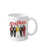 Cana din ceramica haioasa, 330 ml, alba, pentru pasionatii de muzica, The Strokes