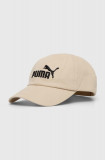 Puma șapcă de baseball din bumbac culoarea bej, cu imprimeu 24357
