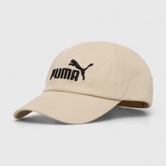 Puma șapcă de baseball din bumbac culoarea bej, cu imprimeu 24357