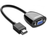CABLU video Ugreen, &quot;MM105&quot; HDMI (T) la 1 x VGA (M) 1920x1080 la 60Hz fara sunet, lungime 0.15m, negru &quot;40253&quot; (timbru verde 0.08 lei) - 6957303842537