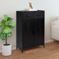 Pantofar, negru, 75x40x110 cm, lemn masiv de pin