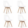 Set 4 scaune bucatarie/living, Artool, Mark, PP, lemn, transparent, 49x42x82.5 cm, Leobert