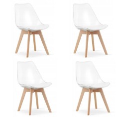 Set 4 scaune bucatarie/living, Artool, Mark, PP, lemn, transparent, 49x42x82.5 cm GartenVIP DiyLine