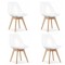 Set 4 scaune bucatarie/living, Artool, Mark, PP, lemn, transparent, 49x42x82.5 cm